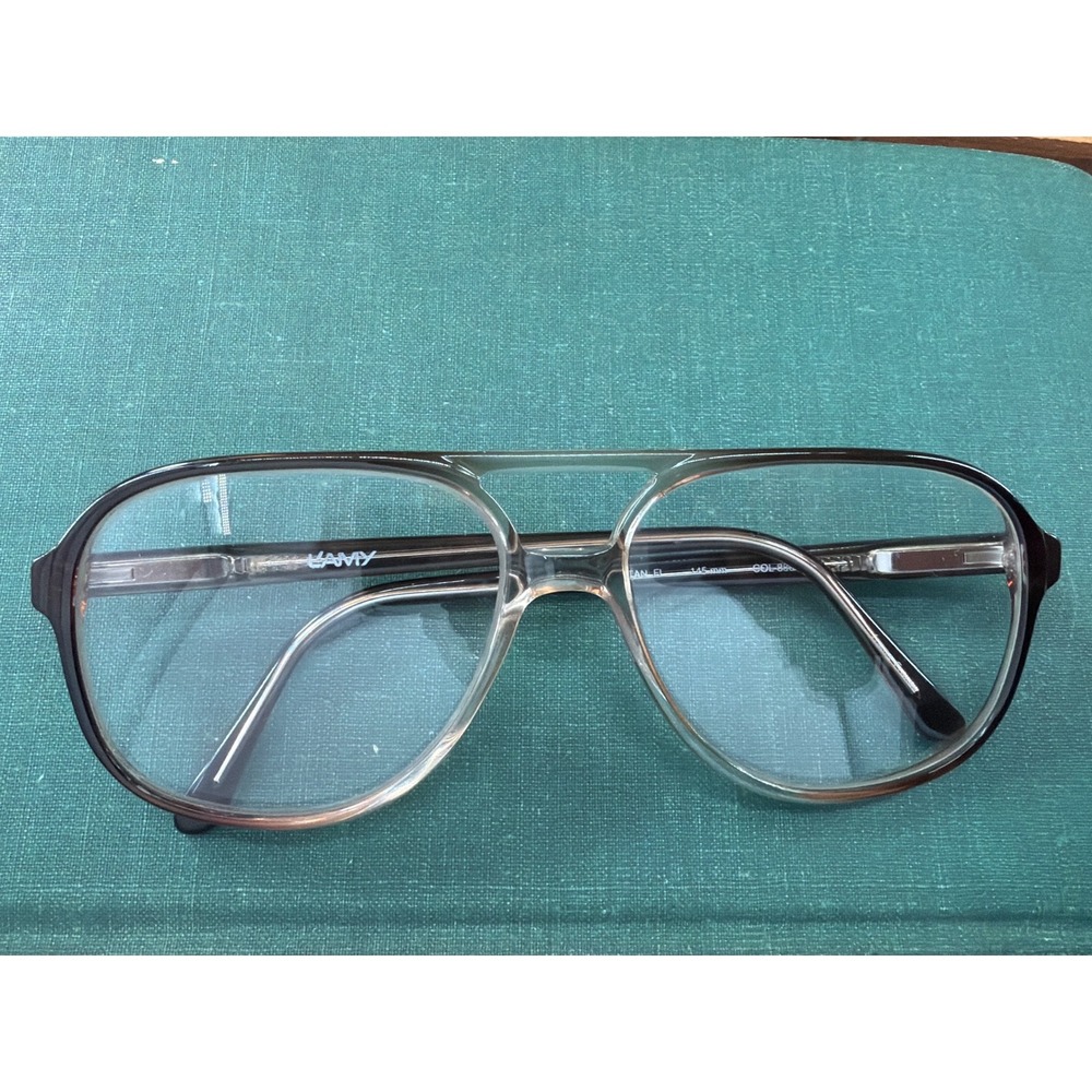 L'Amy STAN FL Aviator Eyeglasses Brown Gradient Frames 59-16-145 Vintage